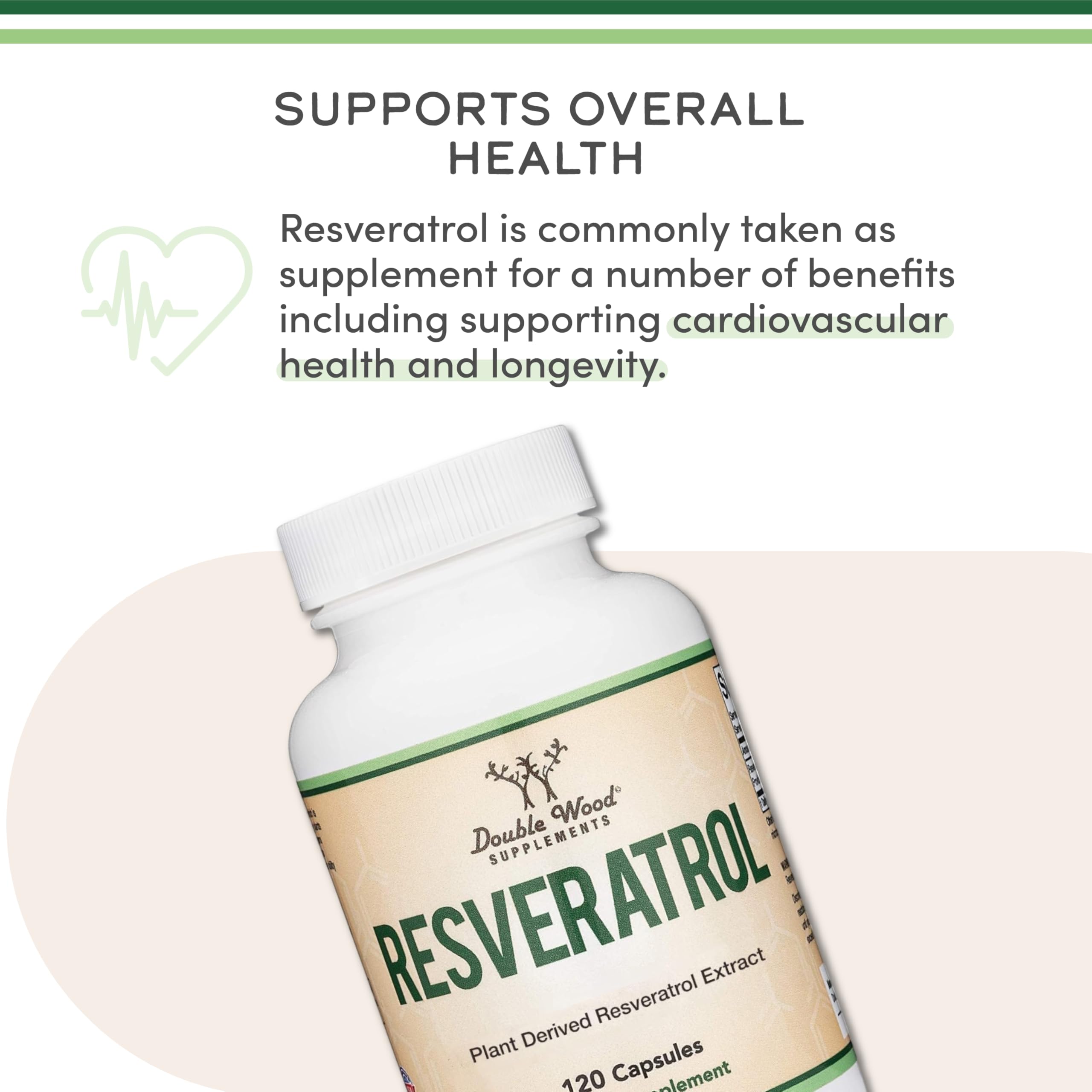 Double Wood Resveratrol – étiquette détaillée et informations claires sur le produit