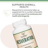 Double Wood Resveratrol – étiquette détaillée et informations claires sur le produit