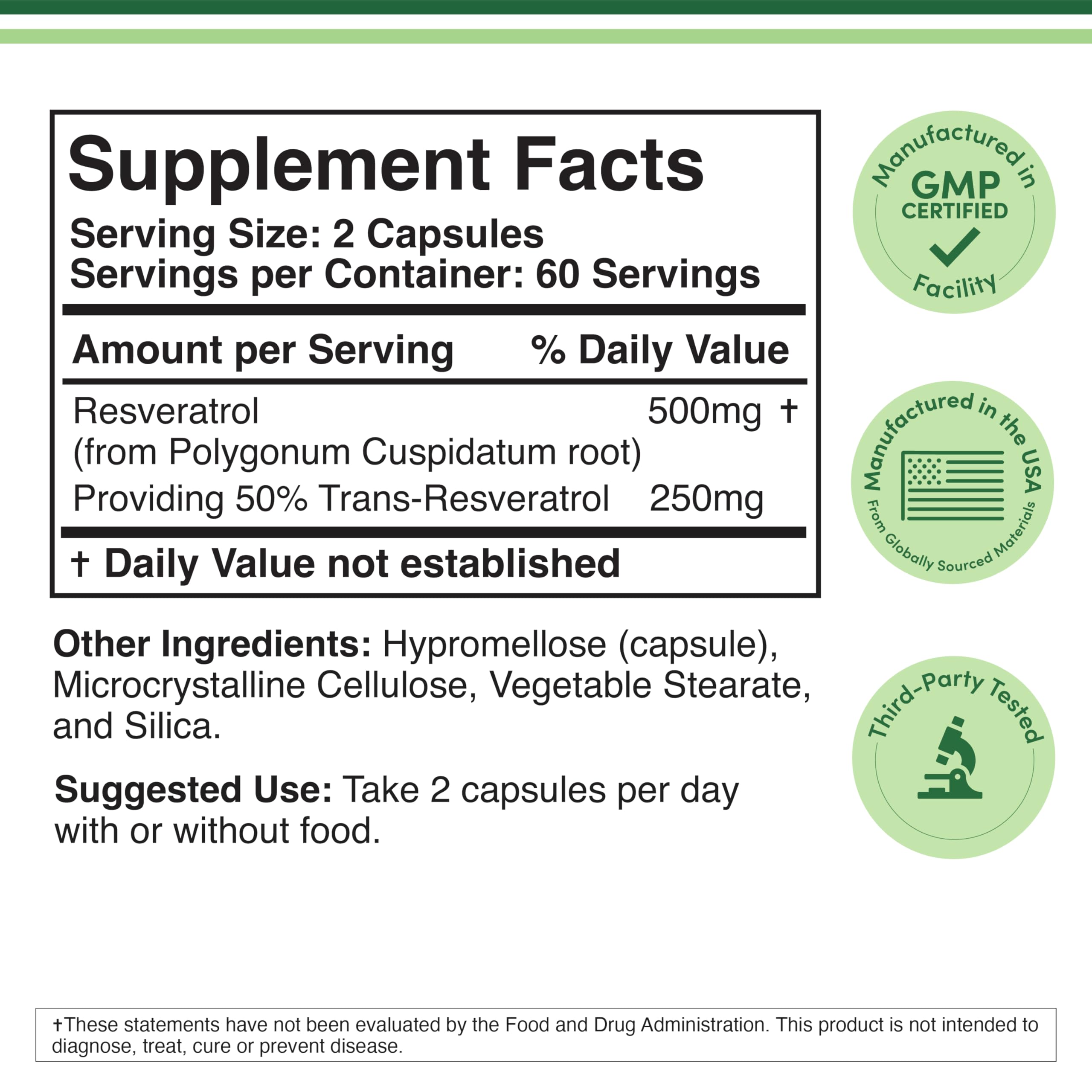 Double Wood Resveratrol – gélules végétariennes visibles, formulation sans gélatine
