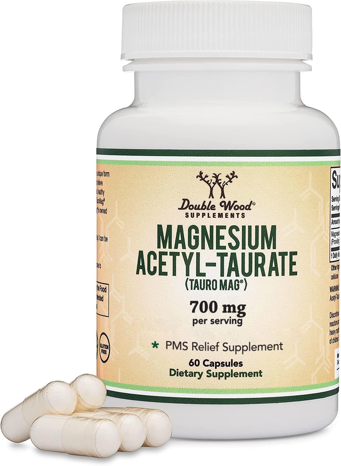TauroMag par Double Wood: bouteille 60 capsules, pratique pour PMS.