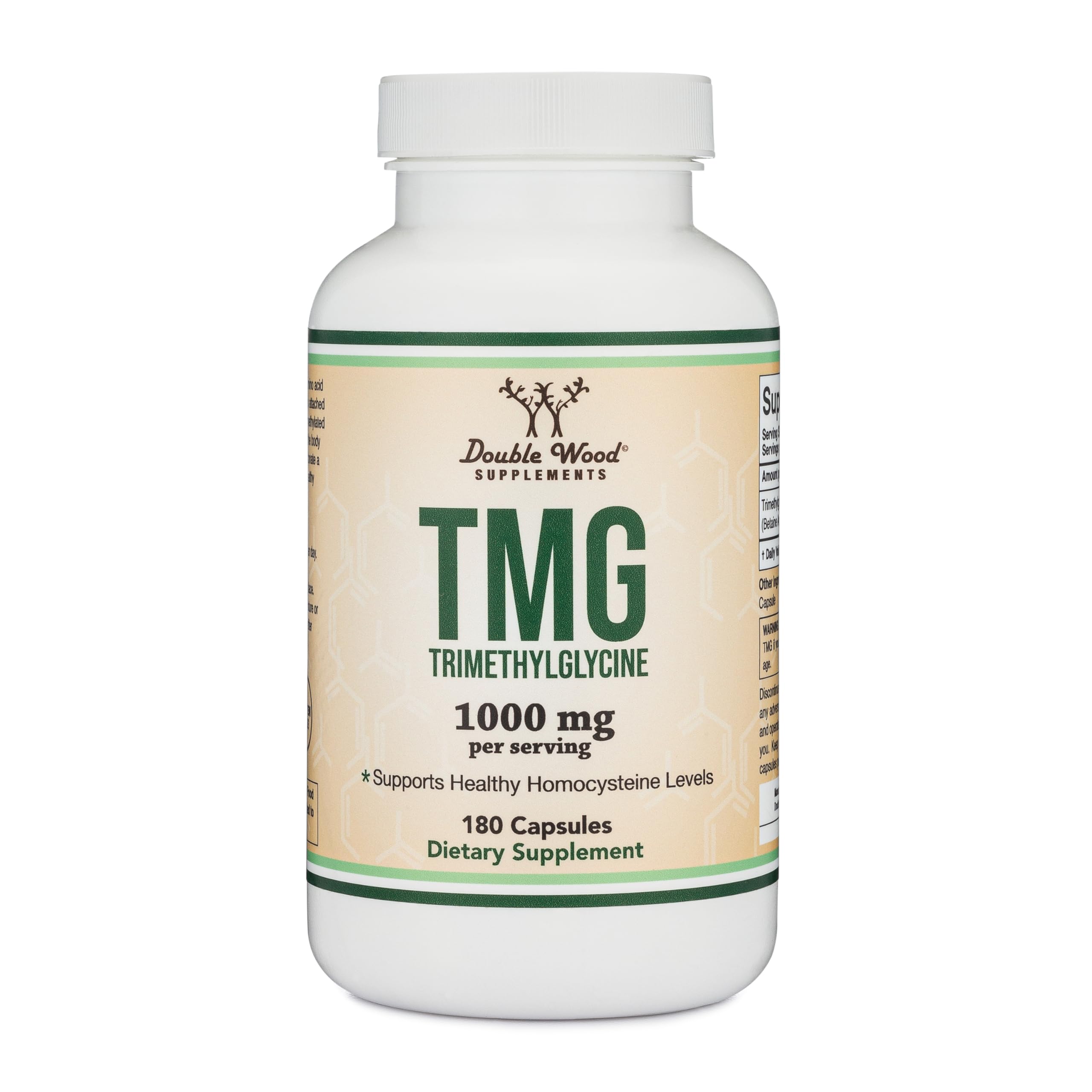 Double Wood TMG: bouteille capsules 1000 mg pour un mode de vie actif