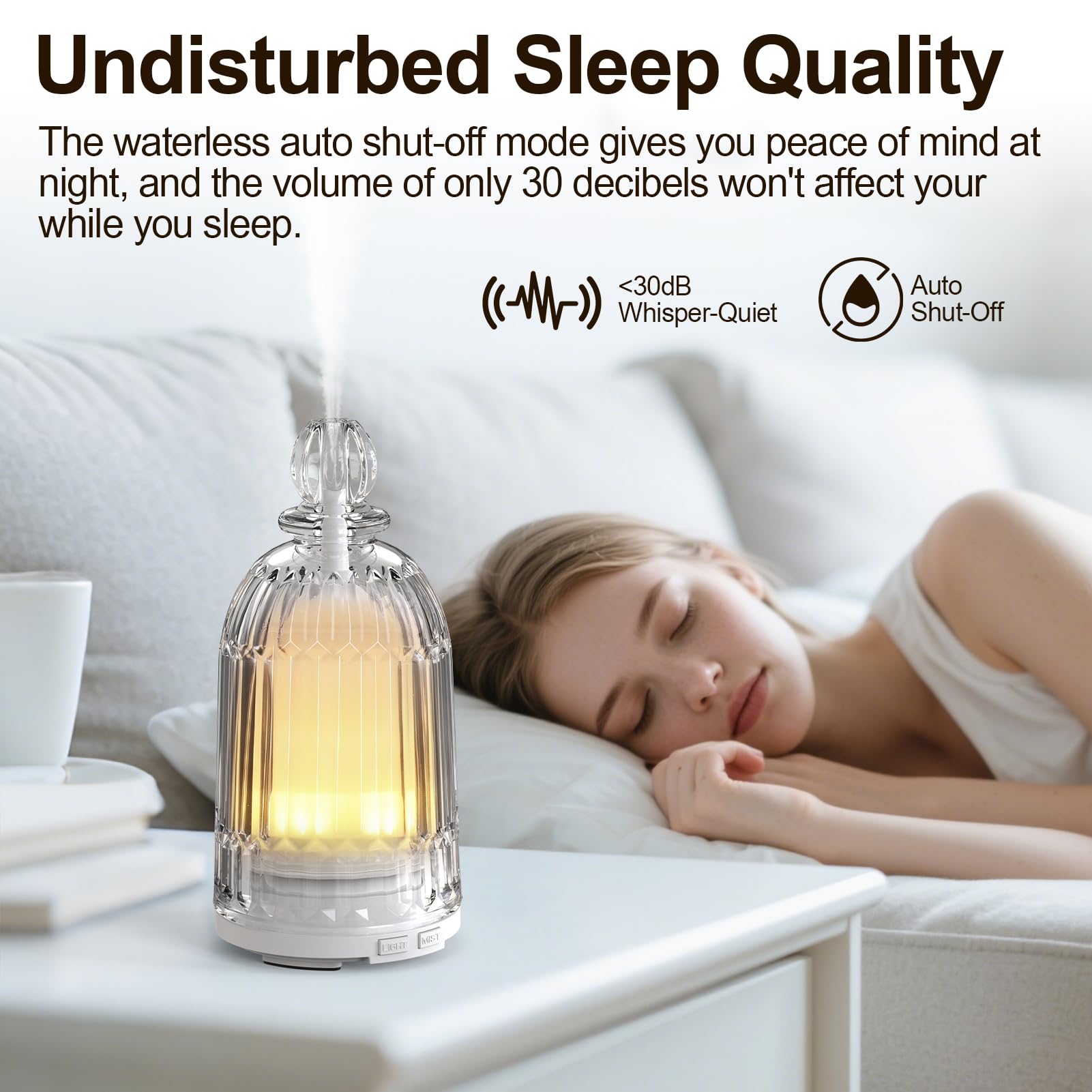 DOUDING diffuseur huiles Lumière DEL sept couleurs pour ambiance détendue