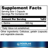 Douglas Laboratories L-Serine : etiquette claire sur l'emballage, identification rapide.