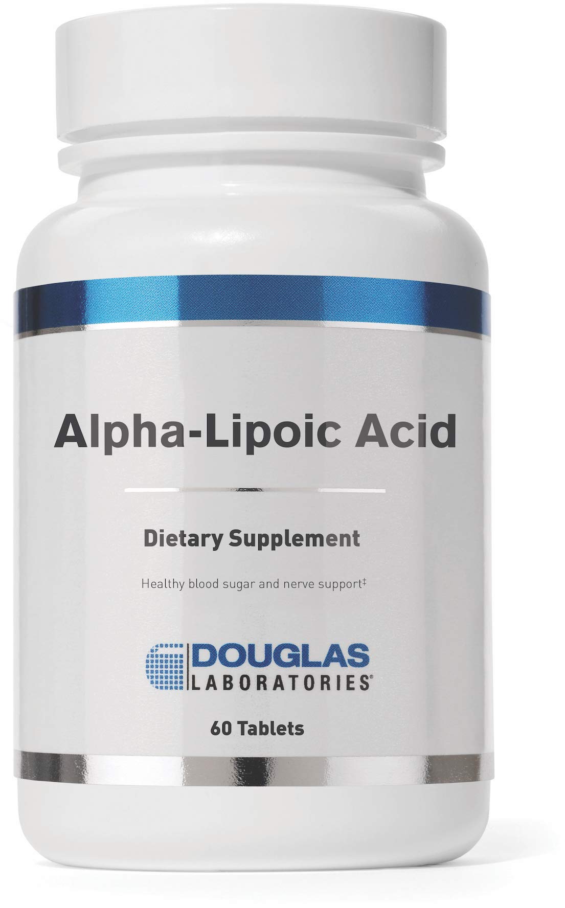 Douglas Laboratories Acide Alpha-Lipoïque, bouteille et comprimés, peut soutenir métabolisme et antioxydants.