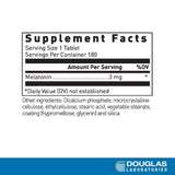 Boîte Douglas Laboratories Mélatonine 3 mg – utilisation nocturne.