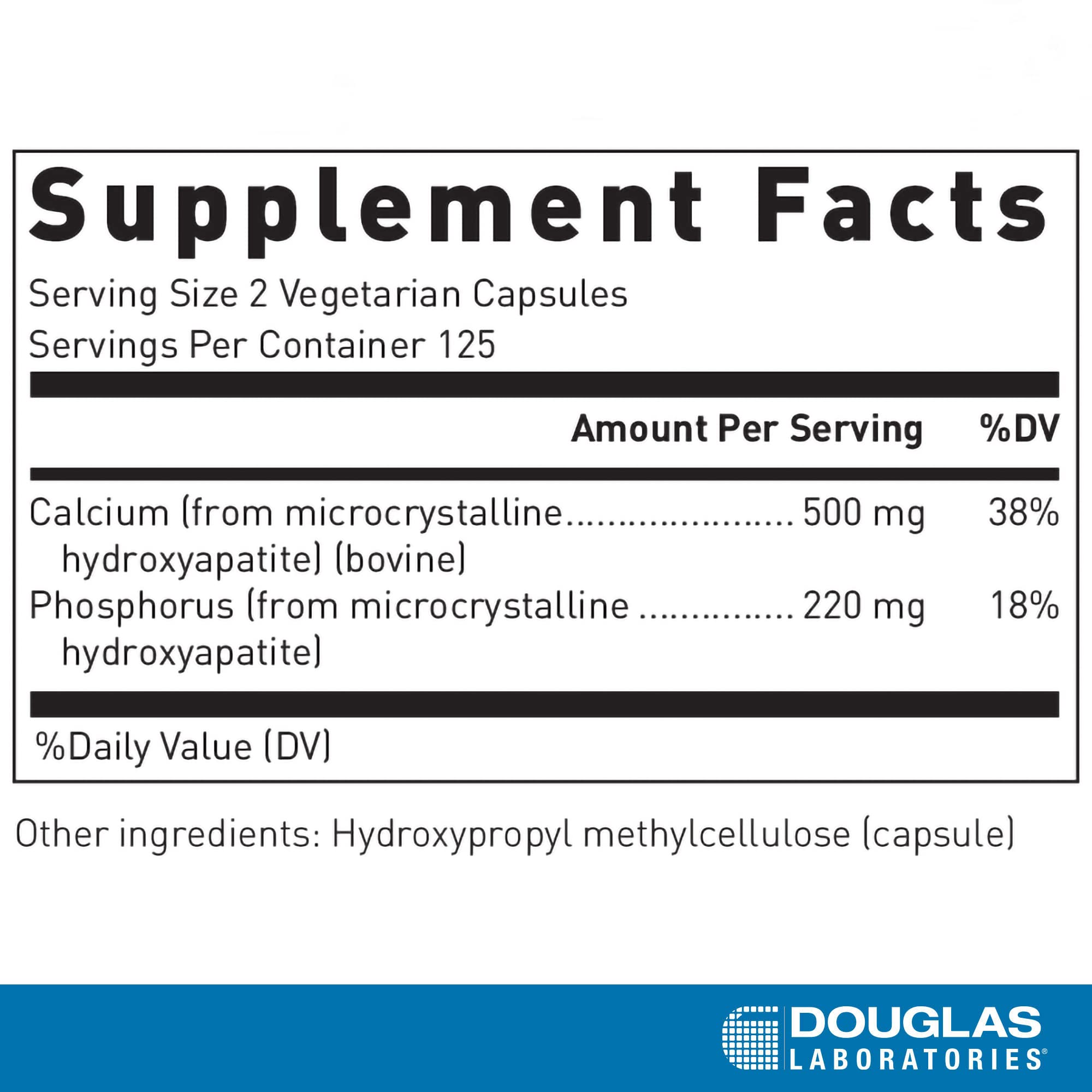 Douglas Laboratories calcium hydroxyapatite, gelules vegetariennes; format pratique pour quotidien
