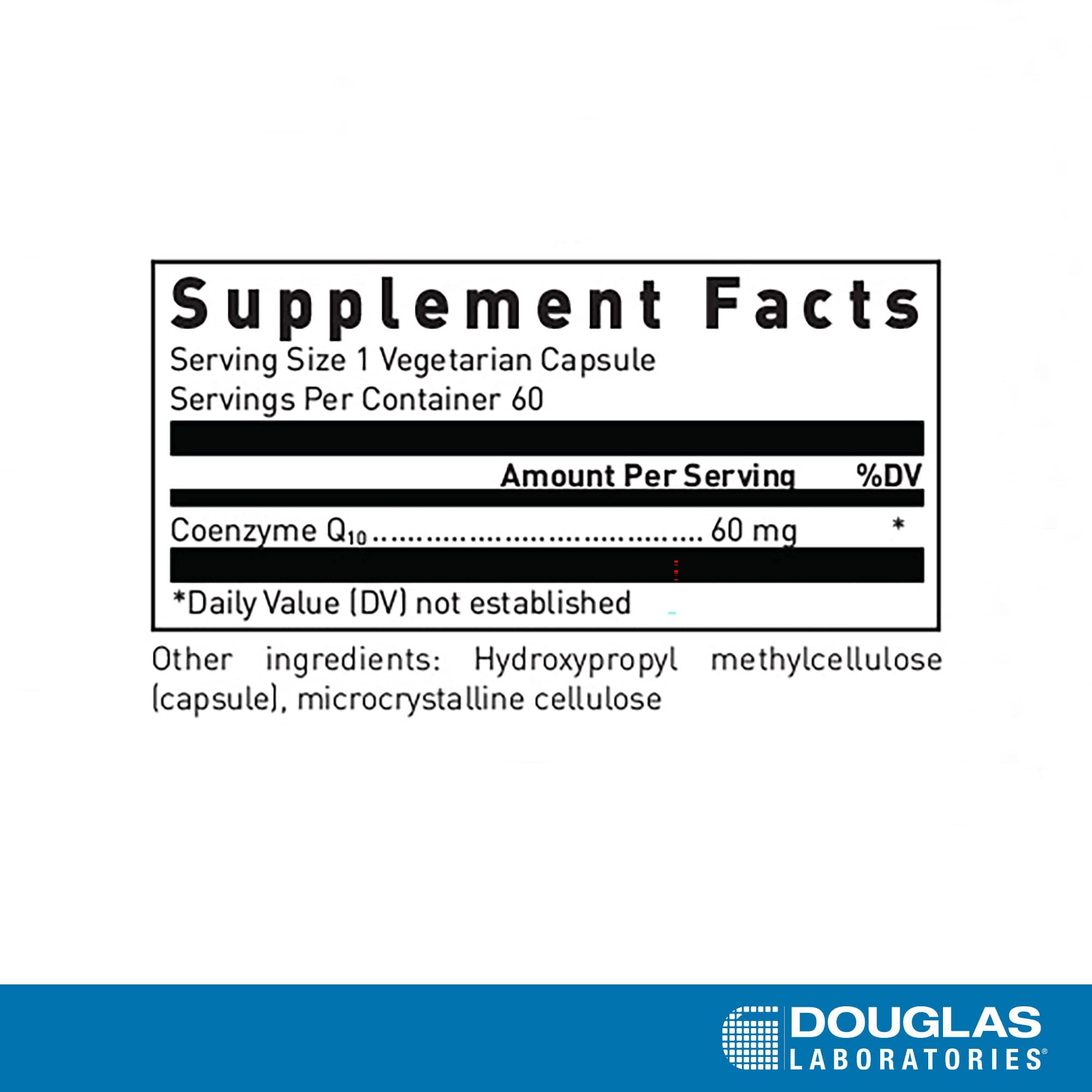 Douglas Laboratories Coenzyme Q-10, étiquette détaillée, métabolisme des lipides