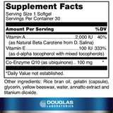 Douglas Laboratories Coenzyme Q10 Plus, étiquette produit claire et informative.