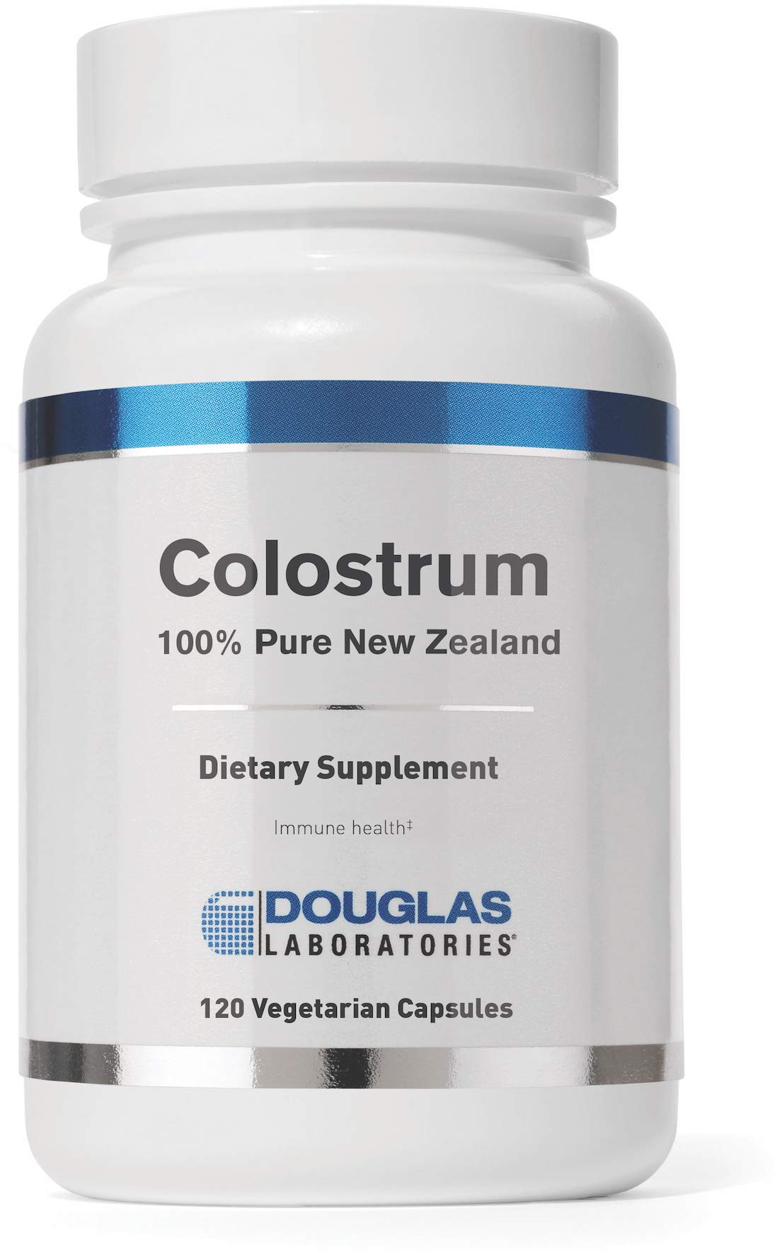 Colostrum Douglas Laboratories: bouteille du produit, soutien immunitaire potentiel au quotidien.