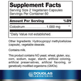 Colostrum Douglas Laboratories: capsules disposées, soutien digestif potentiel pour la vie active.