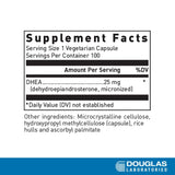 Douglas Laboratories DHEA 25 mg capsules micronisées, absorption rapide possible.