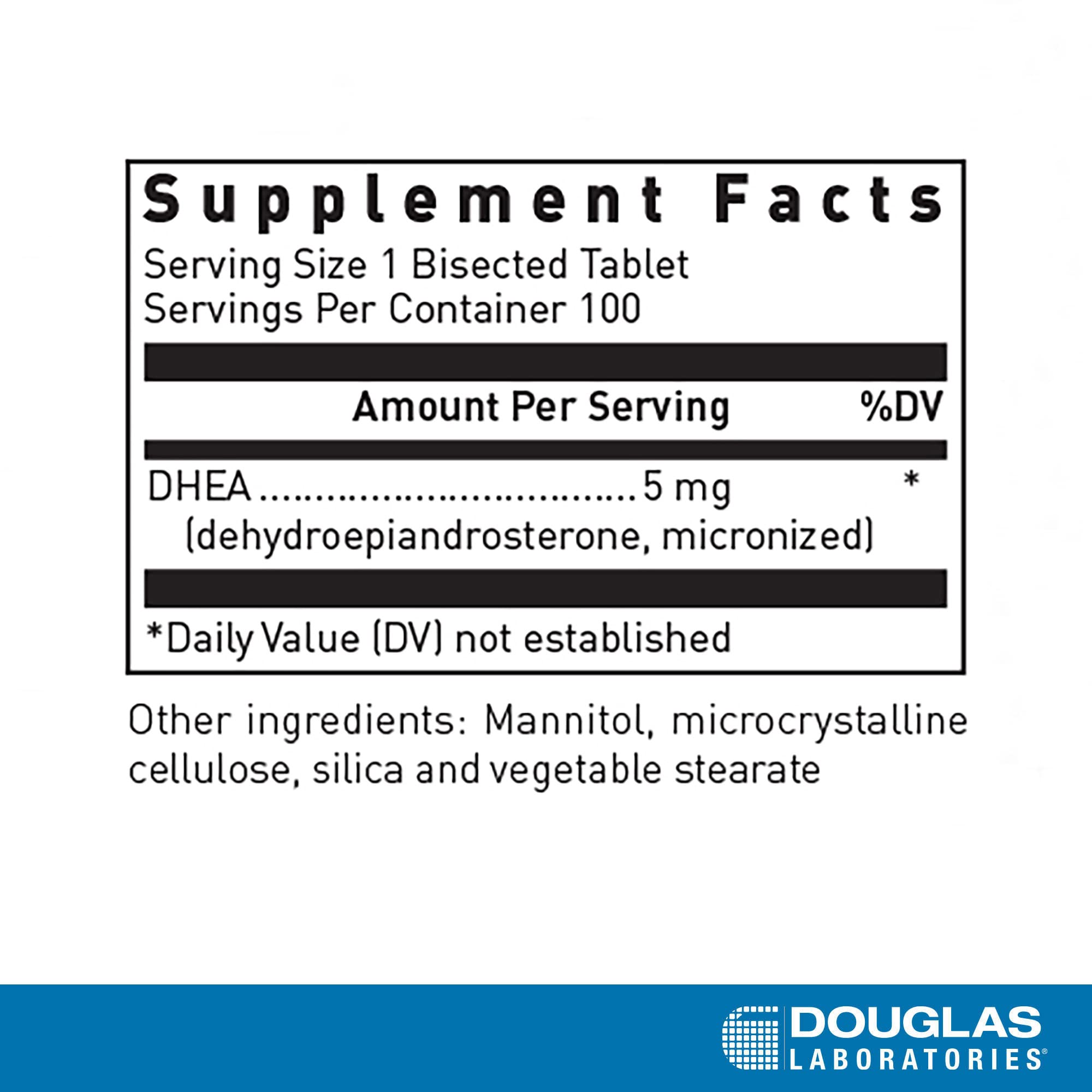 Douglas Laboratories DHEA, tablettes dissolvables en bouche, prise facile.