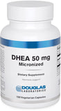 Douglas Laboratories DHEA 50 mg — bouteille montrant les gélules, soutien potentiel à l'équilibre hormonal