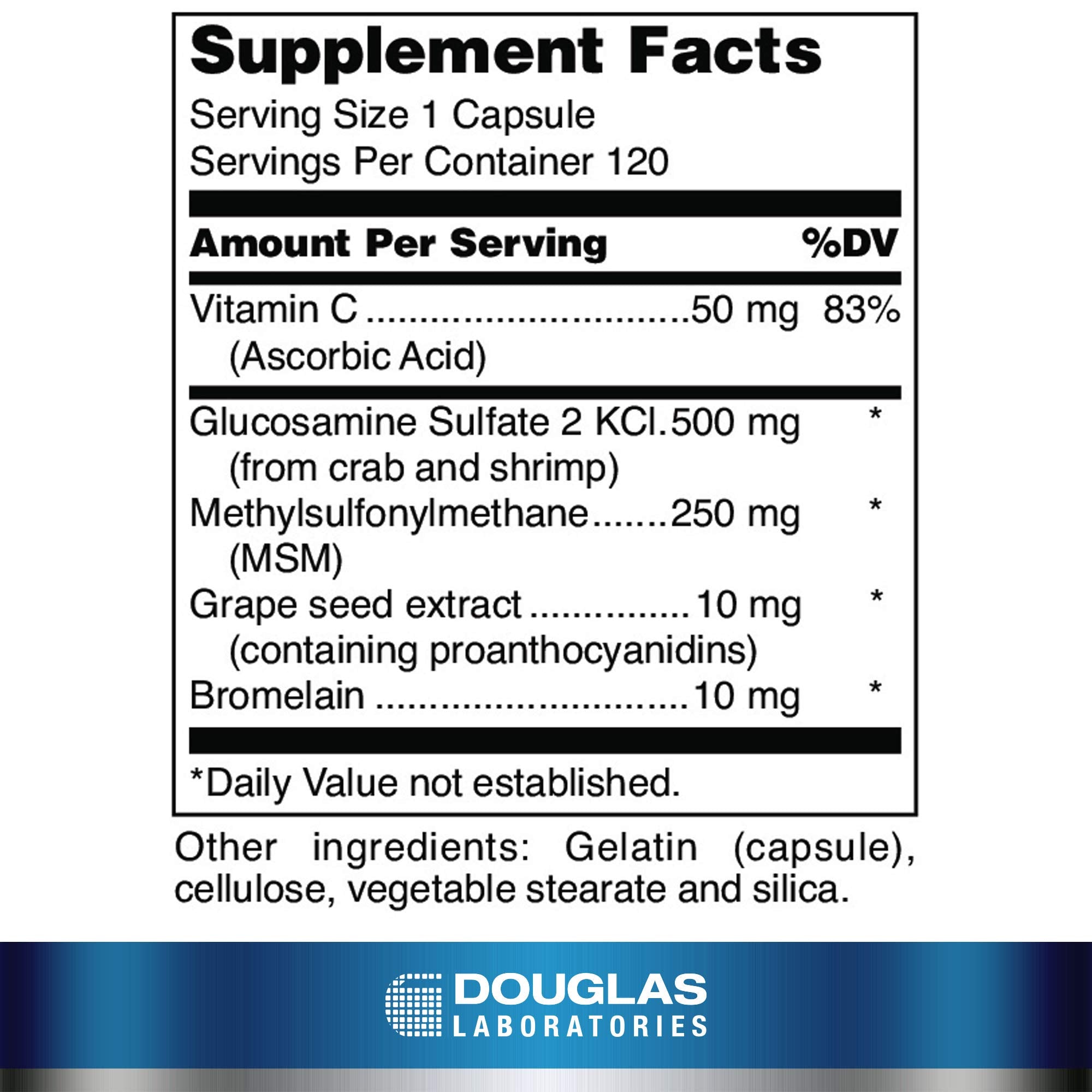 Douglas Laboratories Glucosamine + MSM Forte - gélules: prise simple pour votre routine.