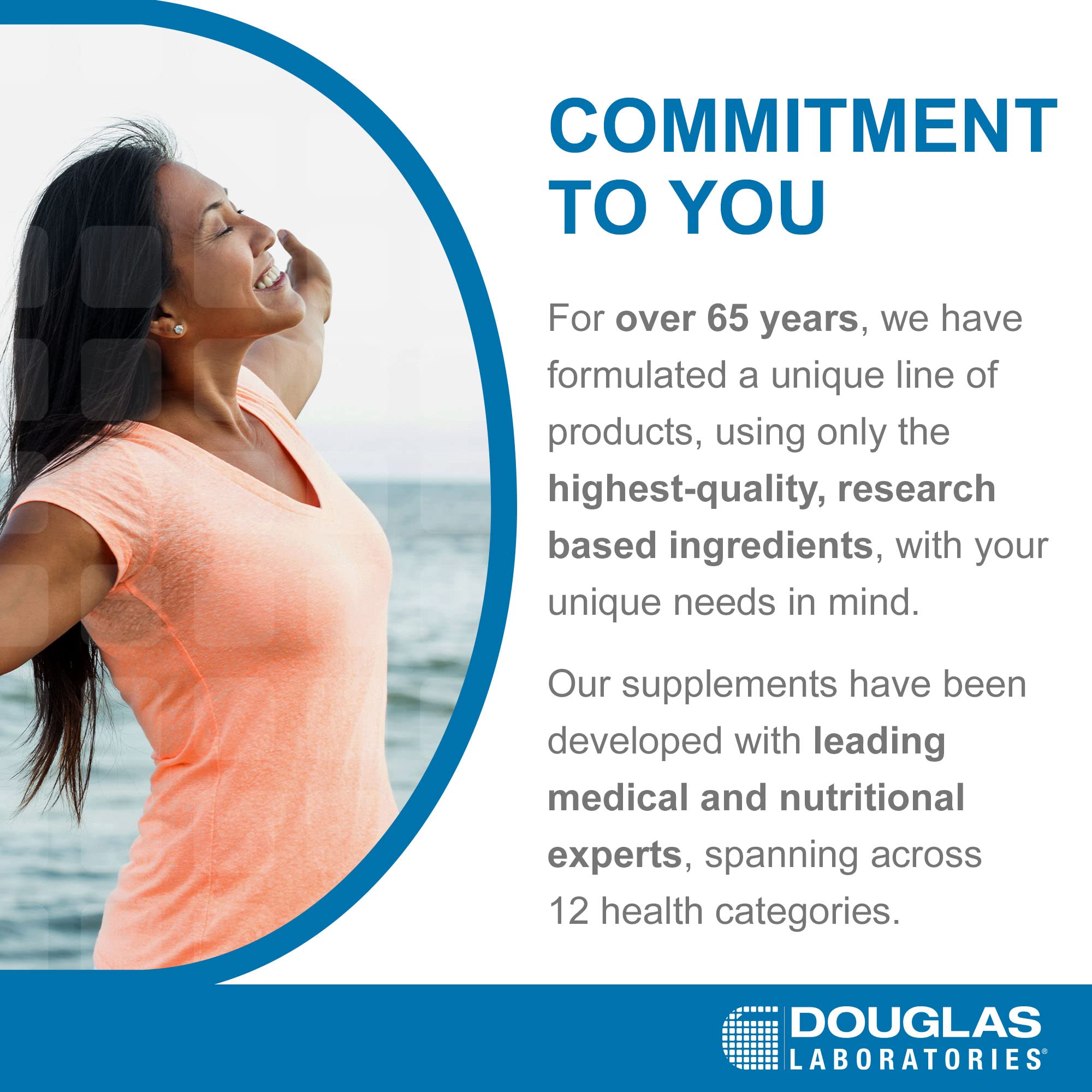 Douglas Laboratories L-Tryptophan, emballage premium évoquant stabilité et pureté.