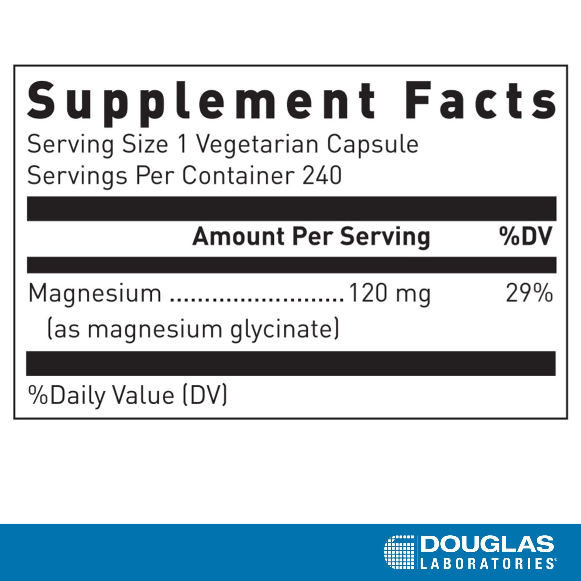 Douglas Laboratories Magnésium Glycinate, emballage pratique pour prise quotidienne.