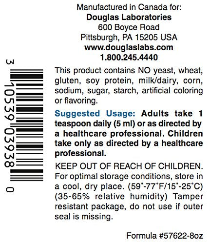 Doseur transparent pour le Magnésium Liquide Douglas Laboratories, permettant un dosage précis.