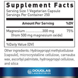 Capsules magnésium oxyde Douglas Laboratories, texture facile à avaler pour le quotidien.