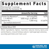 Pastilles Methyl B12 Plus de Douglas Laboratories, utilisation quotidienne pour énergie et vitalité