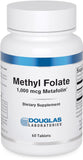 Douglas Laboratories Methyl Folate, bouteille, soutien potentiel au métabolisme de l'homocystéine.