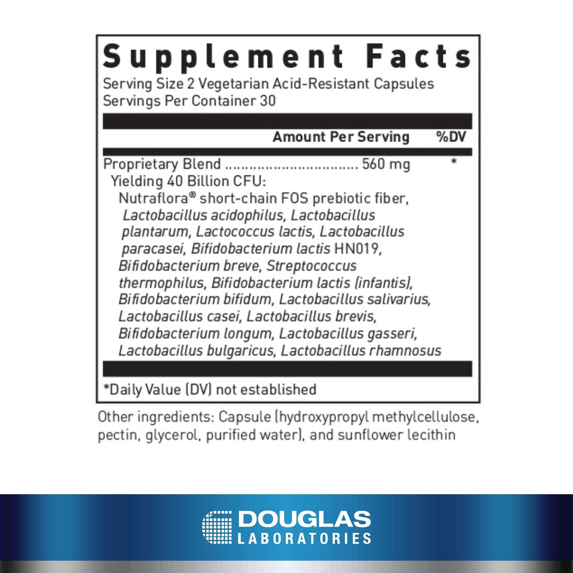 Douglas Laboratories Multi-Probiotic 40 Milliards – capsules végétariennes prêtes à être avalées