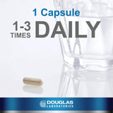 Étiquette Douglas Laboratories Multi-Probiotic, présence de prébiotiques fructooligosaccharides