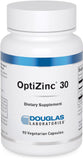 Douglas Laboratories Opti Zinc 30 mg — bouteille et capsules, soutien immunitaire potentiel.