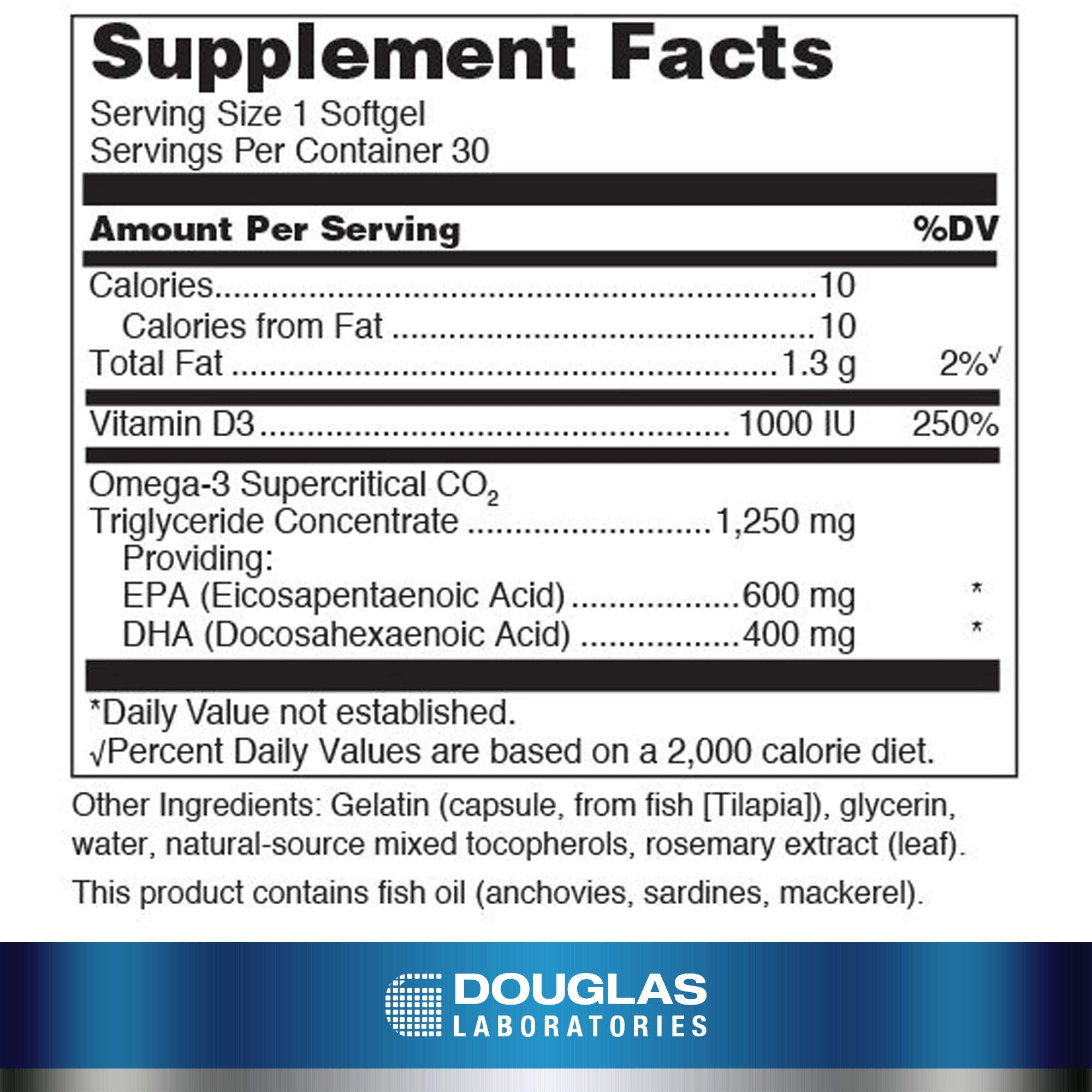 Quell par Douglas Laboratories, capsules oméga-3 faciles à prendre.