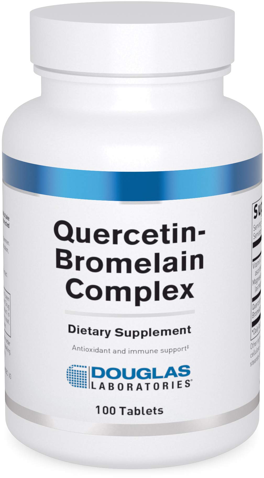 Douglas Laboratories Quercétine Bromélaïne Complexe – bouteille montrant un soutien immunitaire potentiel.