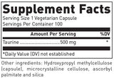 Douglas Laboratories Taurine bouteille verso, informations produit pour une utilisation éclairée