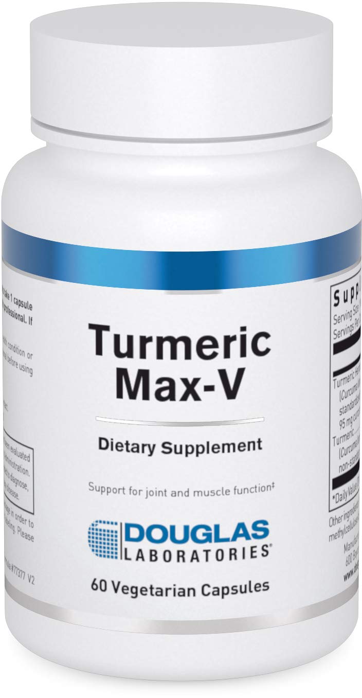Douglas Laboratories Turmeric Max-V, bouteille de gélules pour le soutien des articulations.