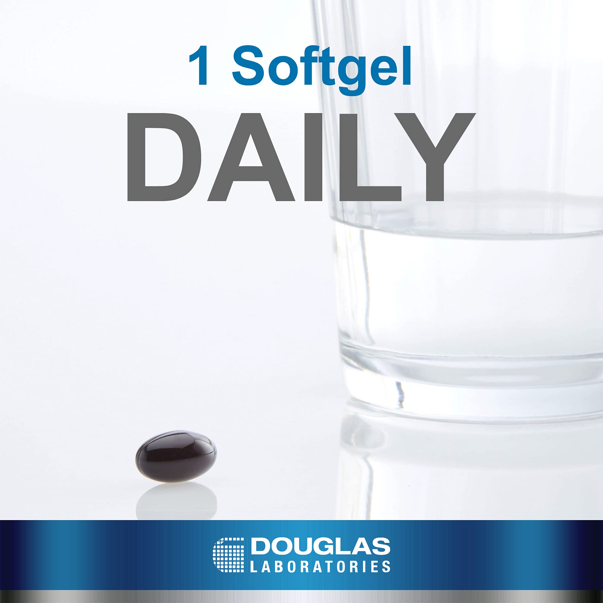 Douglas Laboratories Ubiquinol-QH, etiquette-produit, emballage clair favorisant l'identification des bienfaits