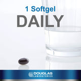 Douglas Laboratories Ubiquinol-QH, etiquette-produit, emballage clair favorisant l'identification des bienfaits