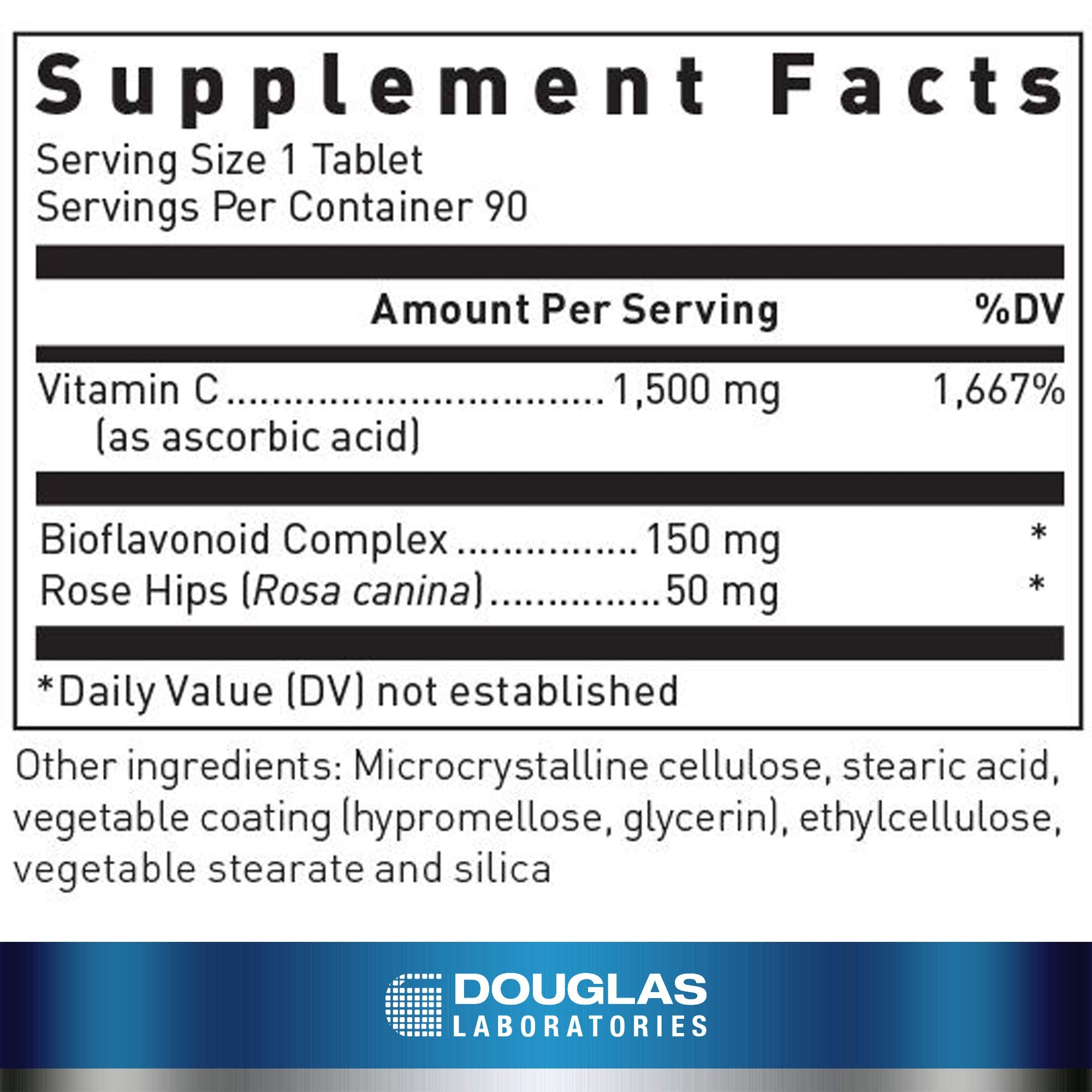 Douglas Laboratories C-Max 1500 mg – tablettes gros plan, absorption soutenue possible.