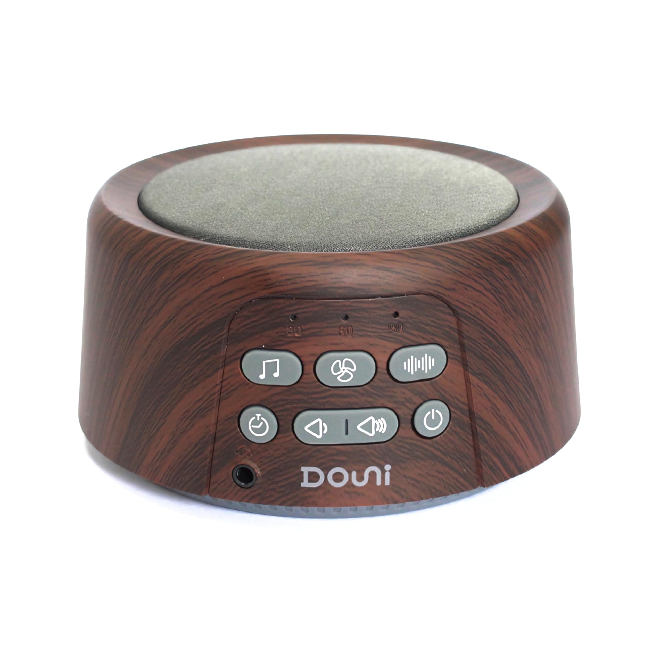 Douni machine-bruit-blanc design bois brun pour une ambiance apaisante dans la chambre.