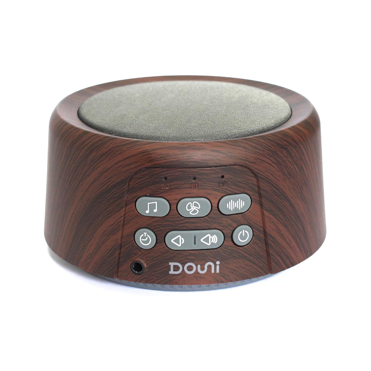 Douni machine-bruit-blanc design bois brun pour une ambiance apaisante dans la chambre.