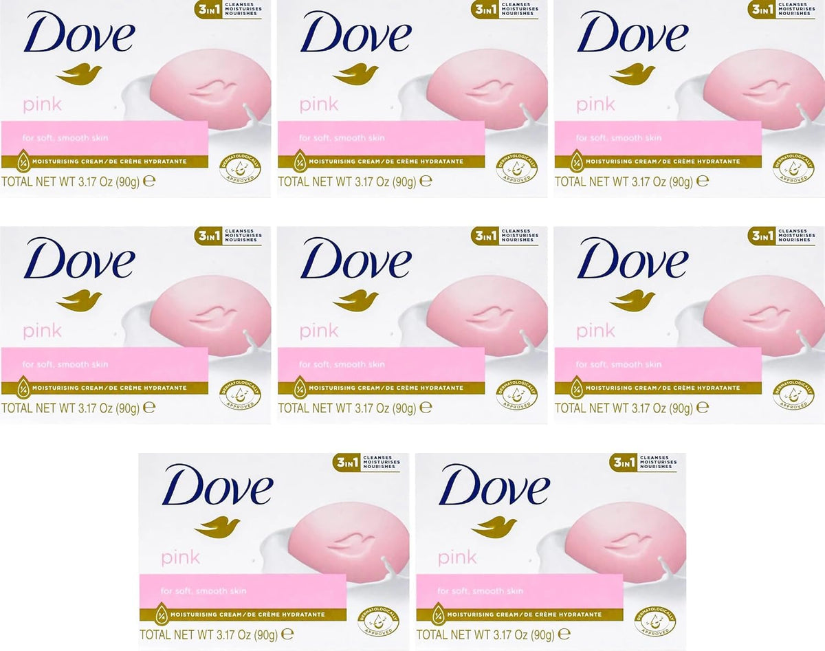 Dove Savon Beauté Rose — emballage lot de 8, usage quotidien doux.
