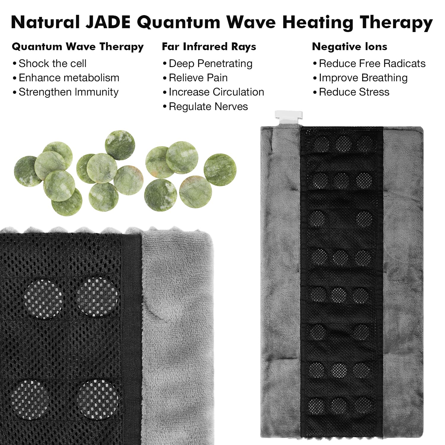 Dowin pierres jade naturelles, détails montrant l effet apaisant sur le corps.