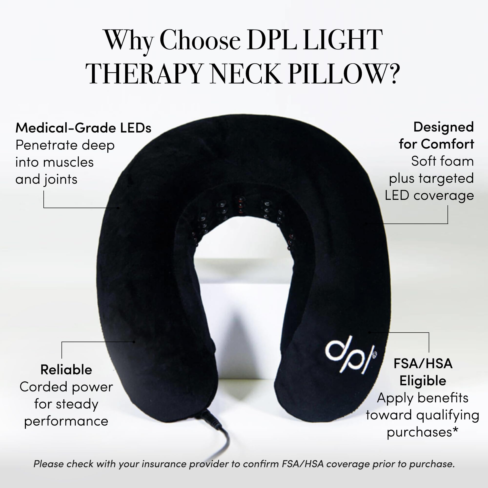 Design en U du coussin dpl, soutien ergonomique du cou