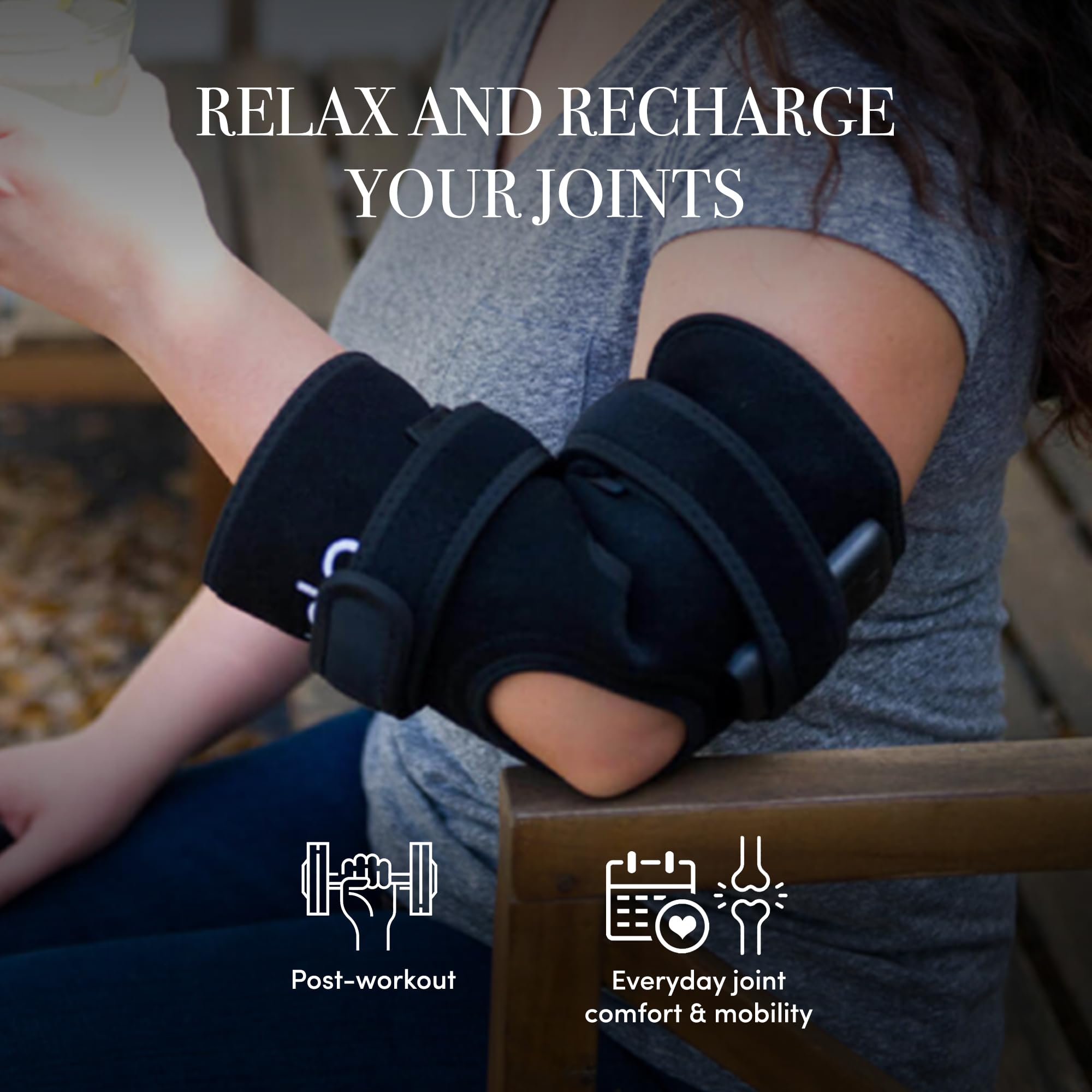 Dpl Flex Joint Wrap sur coude: soutien ciblé pendant les activités quotidiennes.