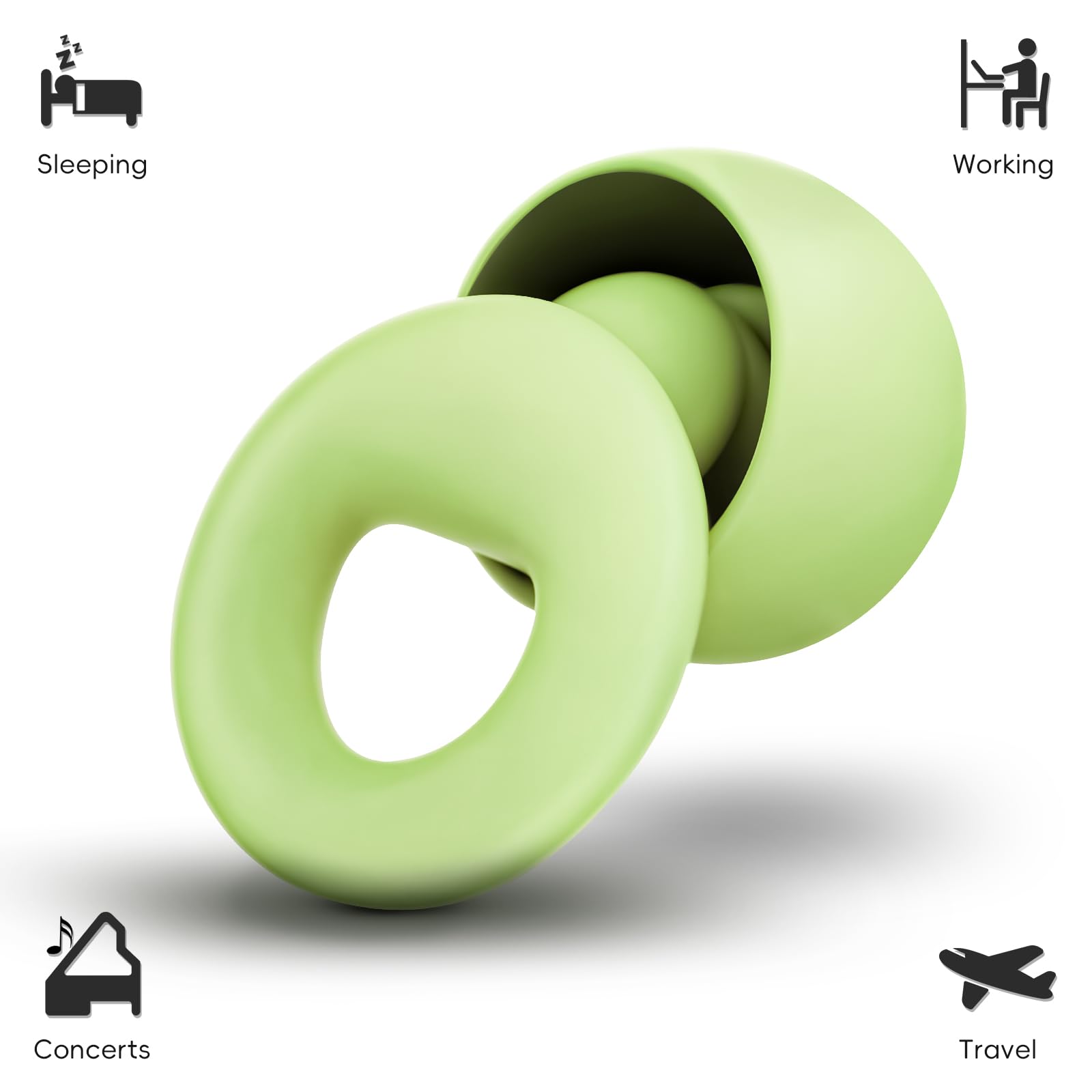 DPZZ bouchons d'oreilles-reduction-27db atténuent le bruit pour des nuits calmes.