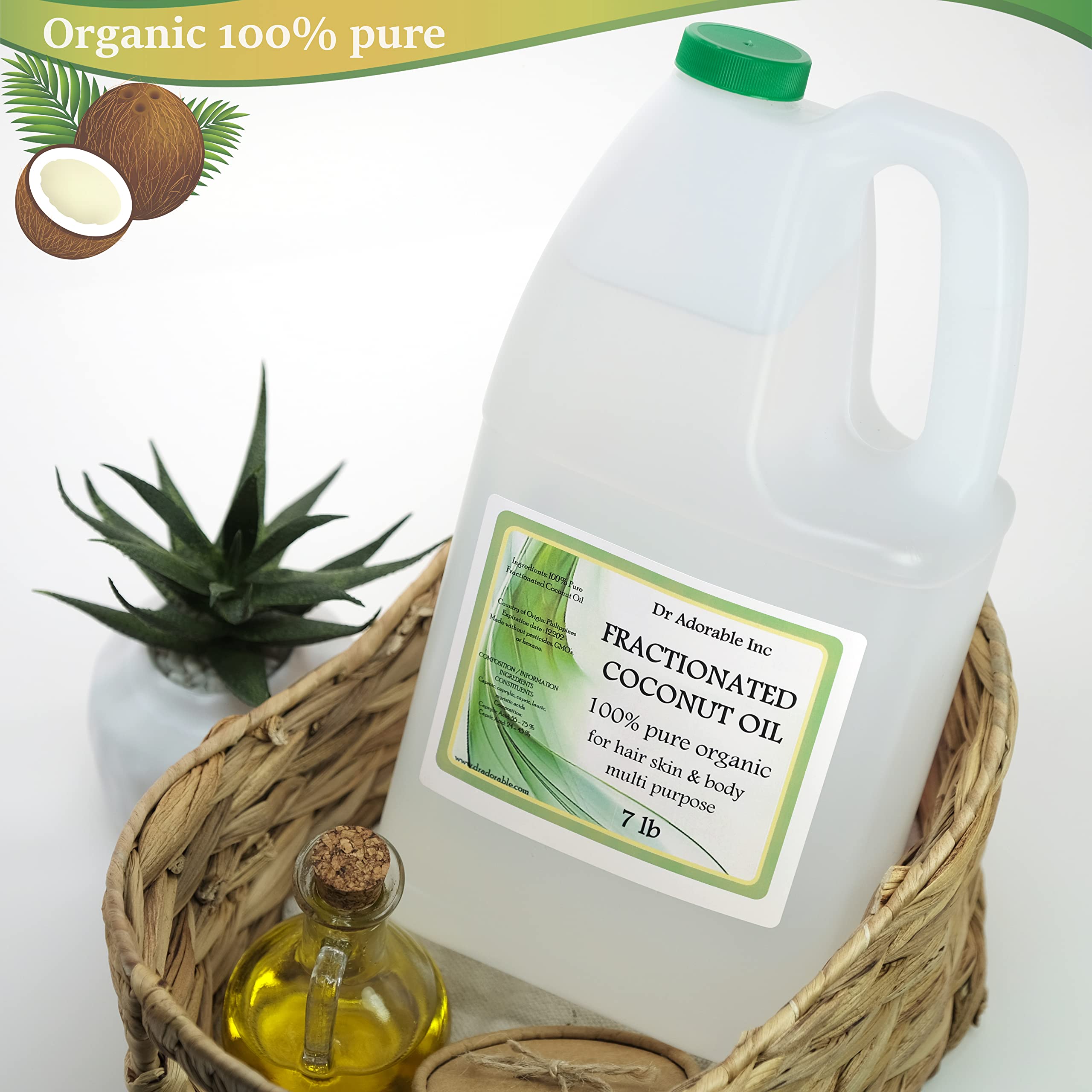Dr Adorable huile coco fractionnée sans odeur, idéale pour soins cutanés