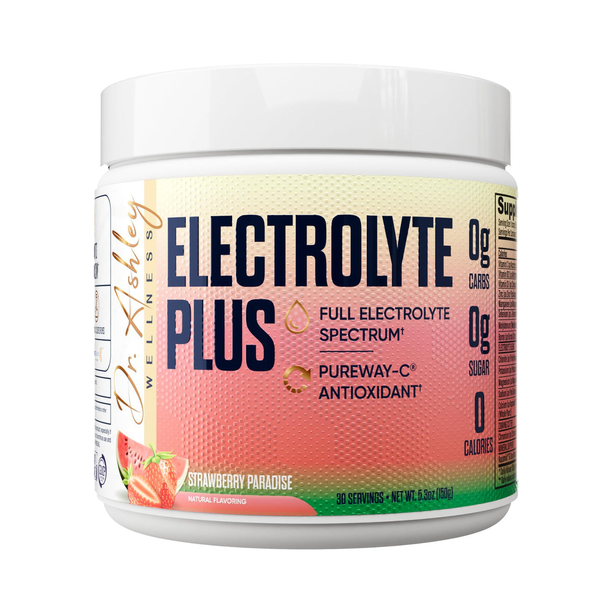 Dr. Ashley Wellness Électrolyte Plus en poudre Fraise Paradis pour hydratation pratique