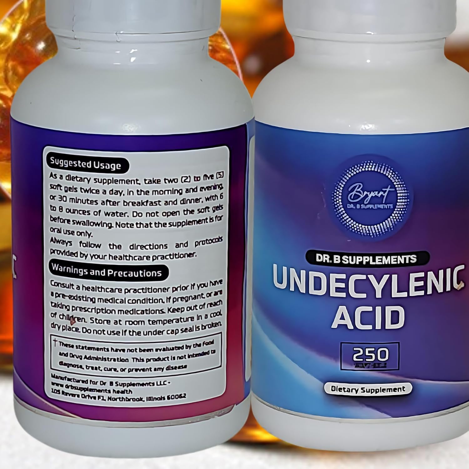 Ingrédients Dr B Supplements: qualité et pureté visibles sur l'étiquette
