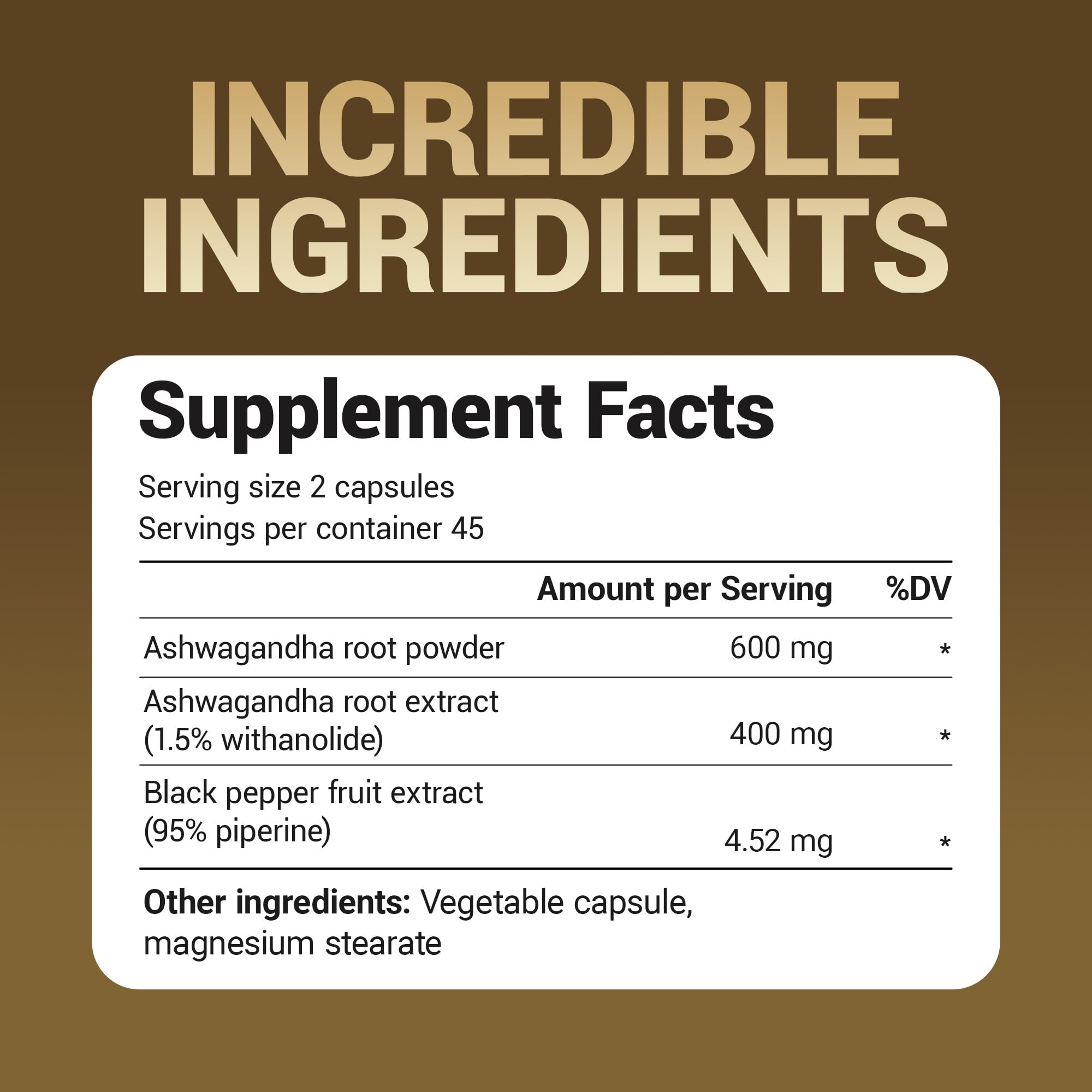 Dr. Berg Ashwagandha Root Extrait – Mélange concentré pour une absorption potentielle.