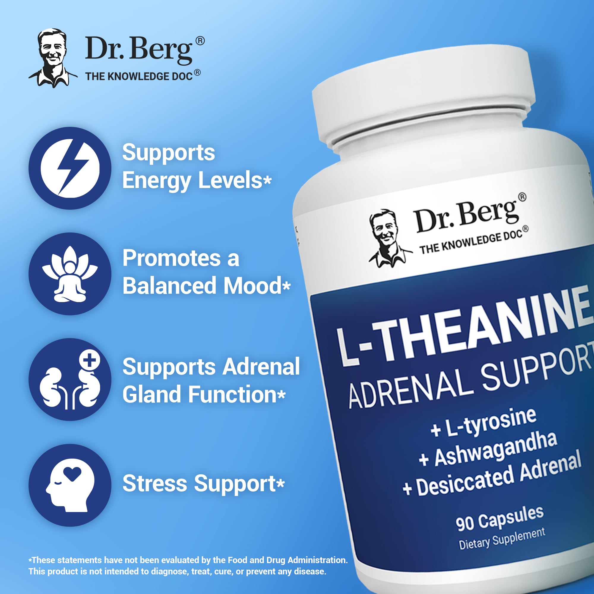 Dr. Berg L-Theanine: zinc et cuivre pour équilibre et énergie.