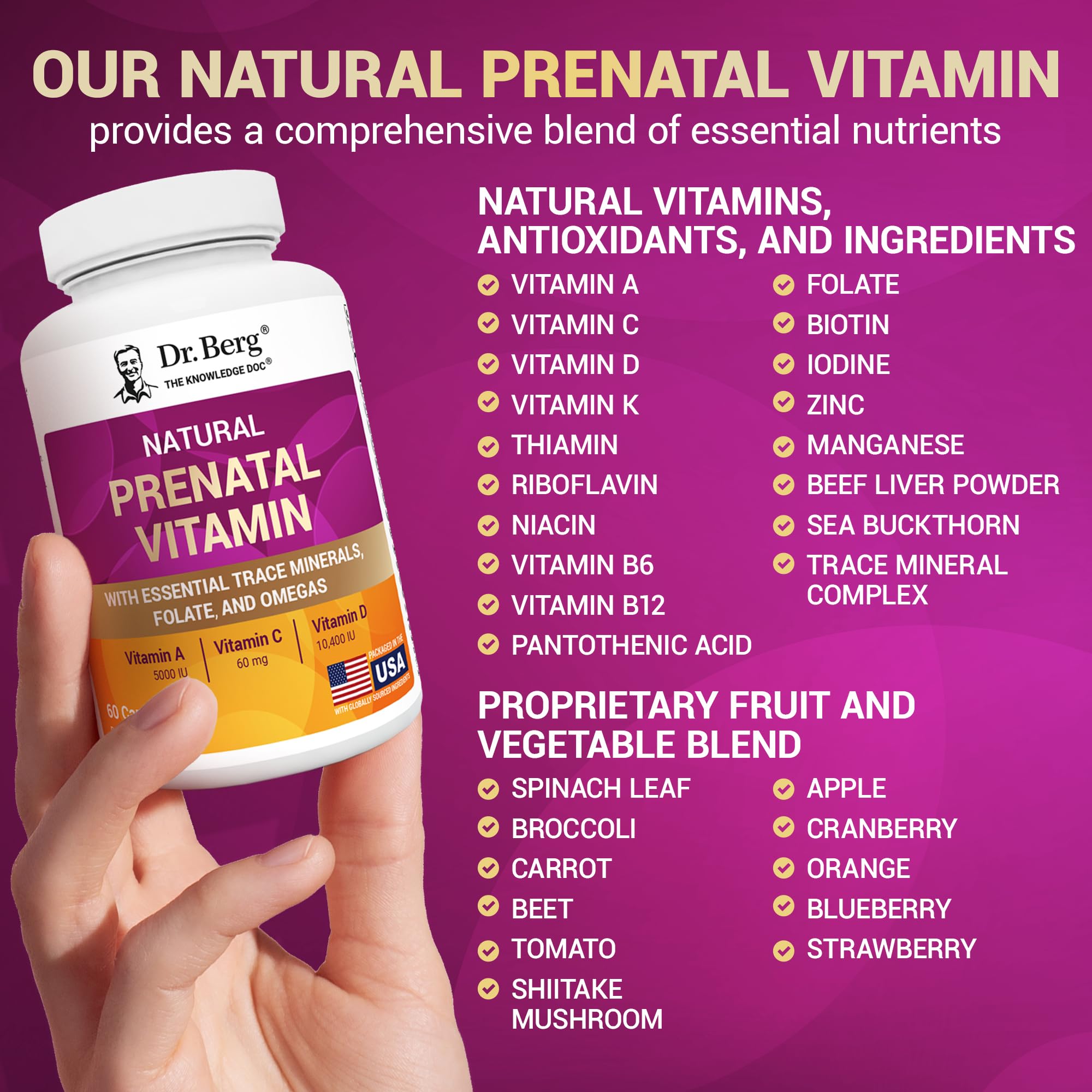 Dr. Berg Prenatal: 11 super-aliments inclus pour l’énergie.