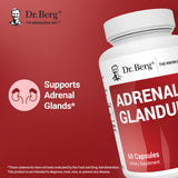 Dr. Berg Adrenal Glandular : capsules visibles, soutien énergétique quotidien possible.
