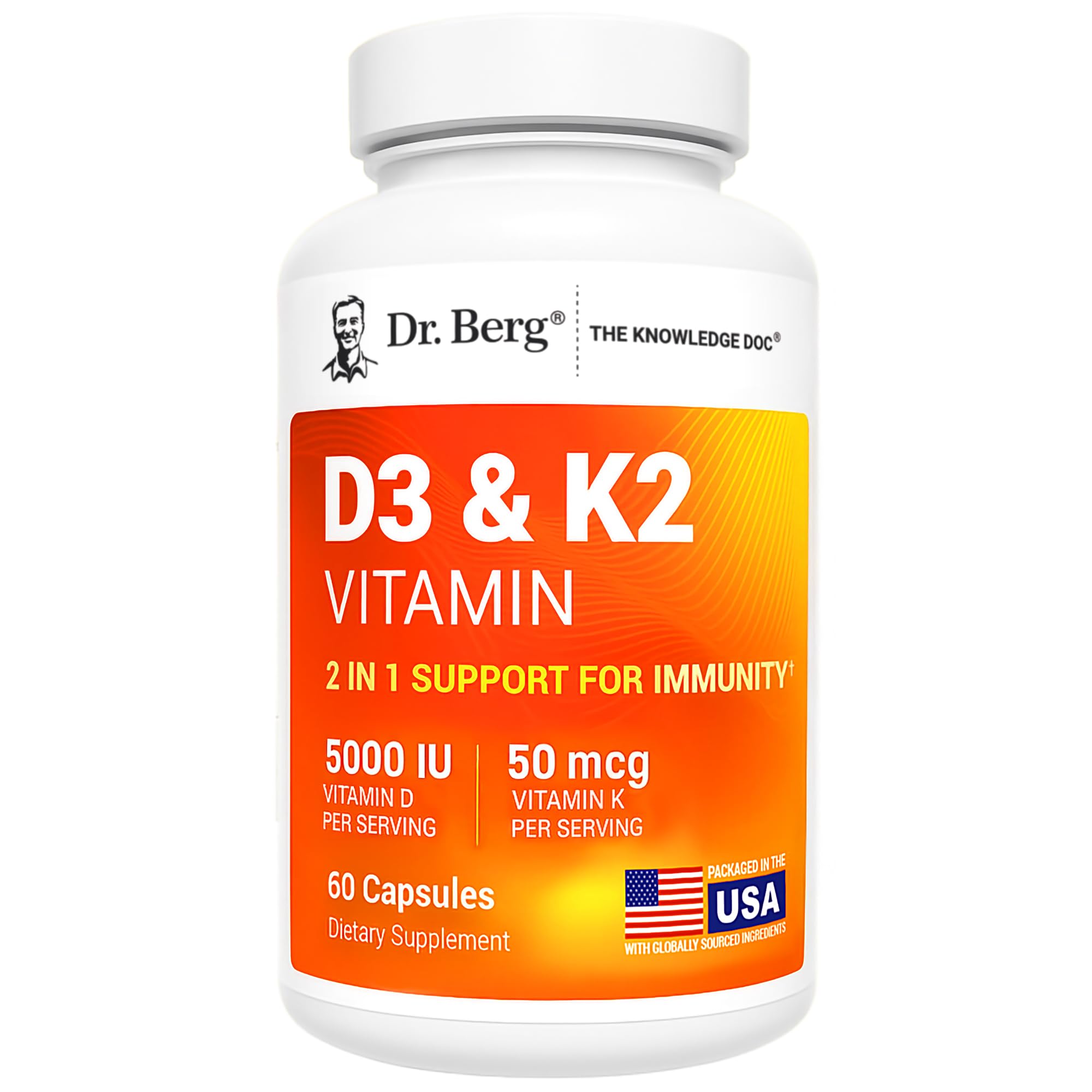 Dr. Berg Nutritionals D3K2 5000 UI – bouteille pratique pour l’absorption des nutriments