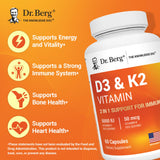 Étiquette clair Dr. Berg D3K2 5000 UI avec informations lisibles